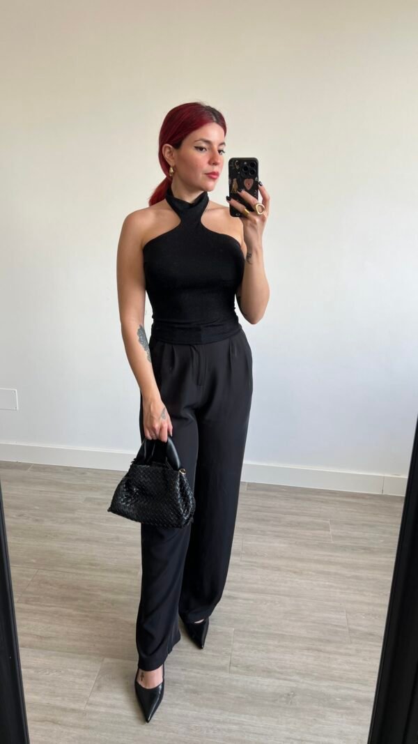 Top de Brillo Atado al Cuello