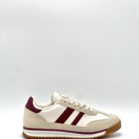 Tenis Beige Rayas Granate