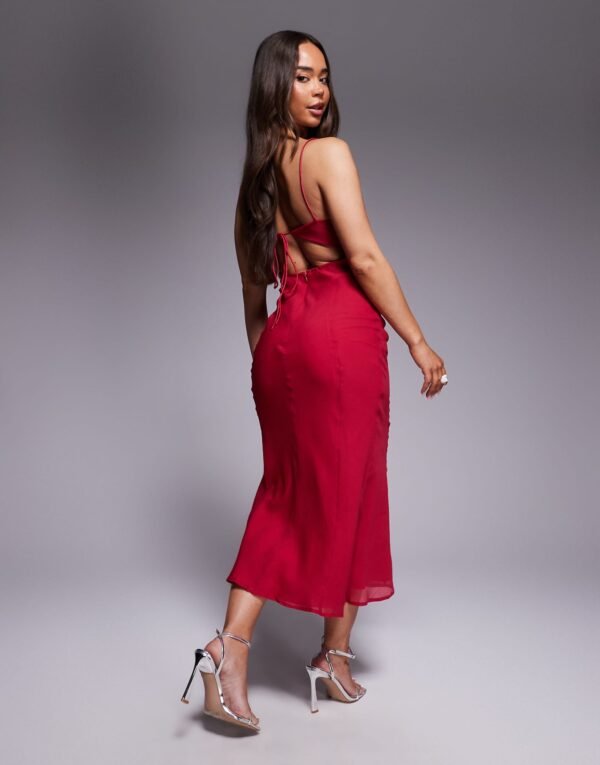 Vestido Largo Rojo Espalda al Aire