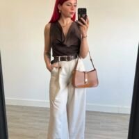 Blusa Lencera Escote Drapeado