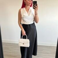 Blusa Lencera Escote Drapeado