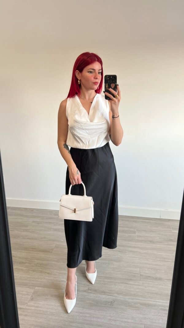 Blusa Lencera Escote Drapeado