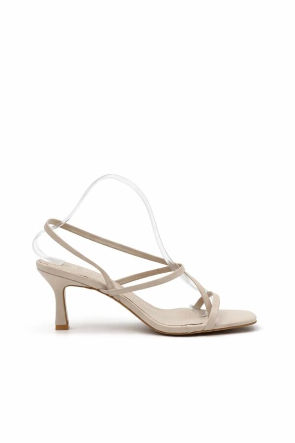 Tacones Beige Tiras Asimétricas