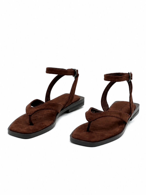 Sandalias Cogidas al Tobillo Chocolate
