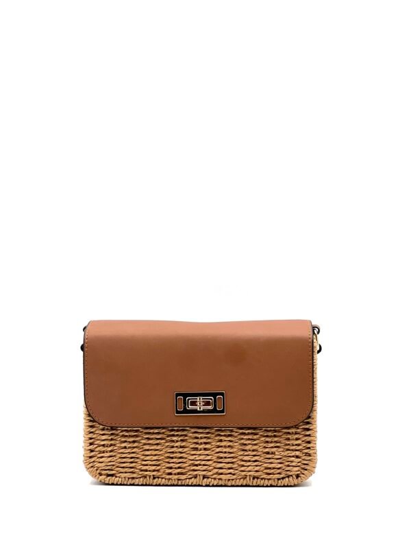 Cartera Rectangular de Rafia Dura