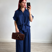 Conjunto de Pantalón y Blusa Anudado al Frente