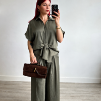 Conjunto de Pantalón y Blusa Anudado al Frente