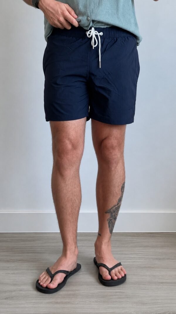 Short de Playa Azul Marino con Bolsita