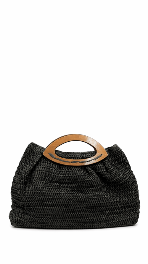 53AA3B82-B132-4C20-BE8A-9566803A1F78 Cartera de Rafia con Asa de Madera