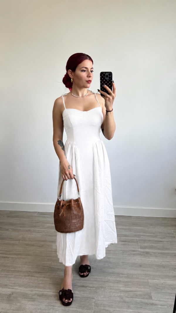 Vestido de Tirantes Escote Corazón