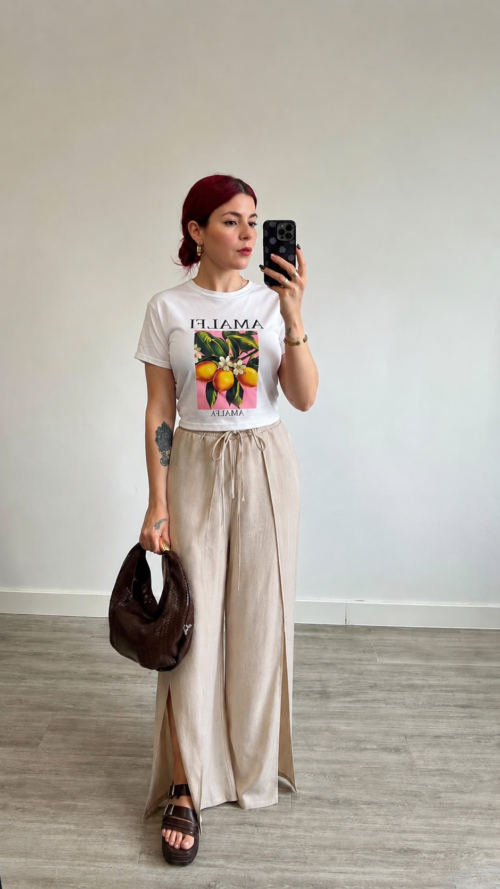 Pantalón Estilo Pareo Beige