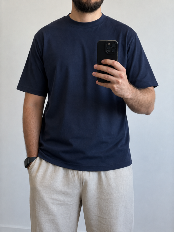 Camiseta Azul Marino Oversize