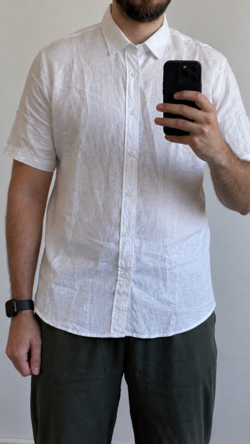 A847EB5D-3DE7-44B2-BFD2-FB8748E437FE Camisa de Lino Blanca Manga Corta