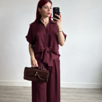Conjunto de Pantalón y Blusa Anudado al Frente
