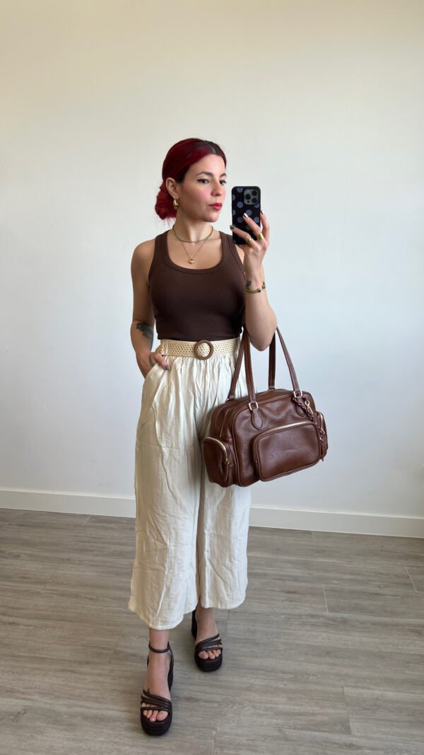 Pantalón Culotte Cinto de Rafia