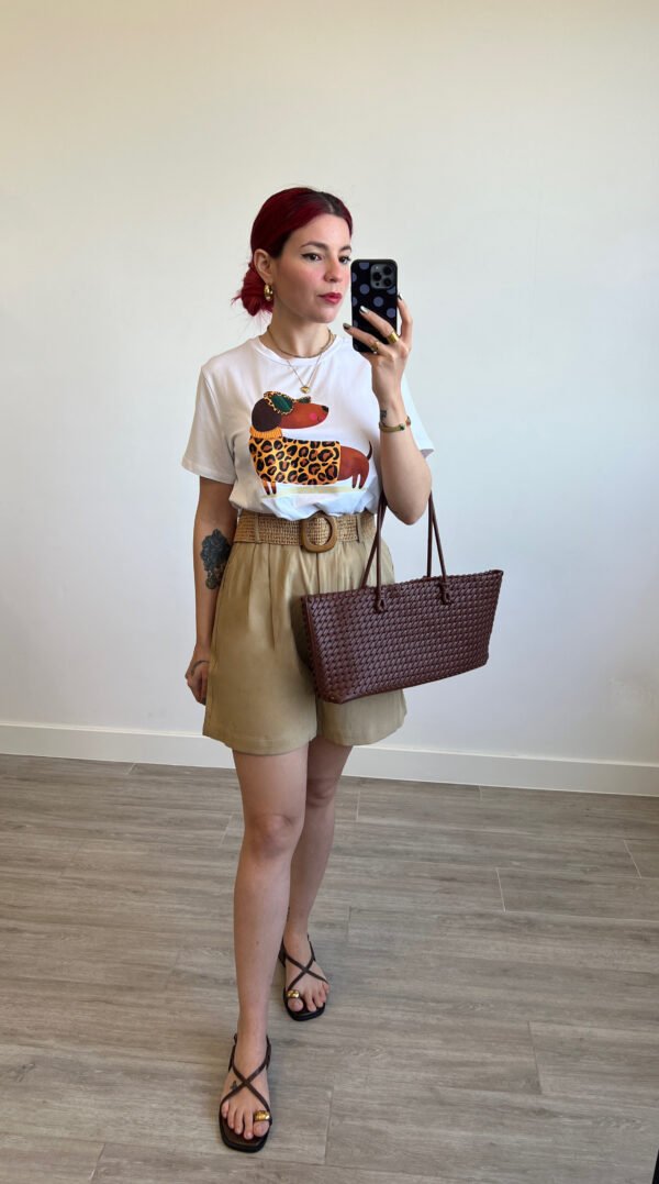 Short Color Entero con Cinto de Rafia