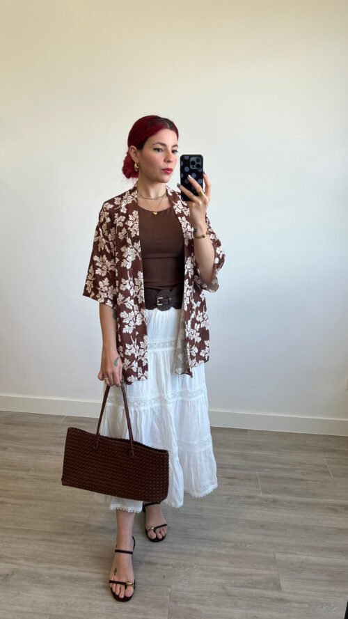 Kimono Estampado de Hojas