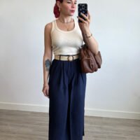 Pantalón Culotte Cinto de Rafia