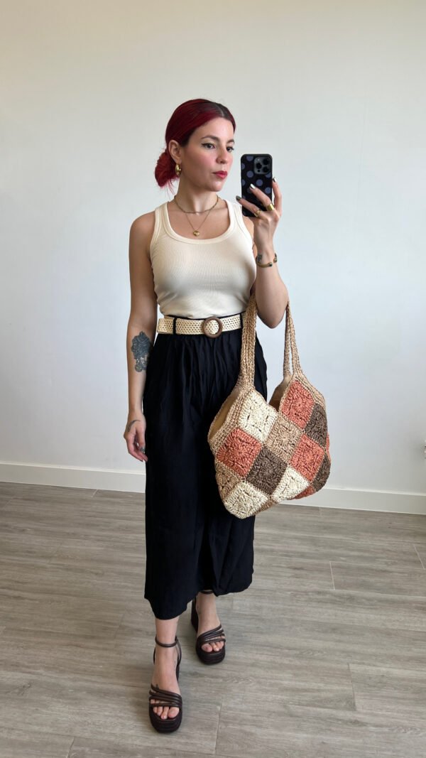 Pantalón Culotte Cinto de Rafia