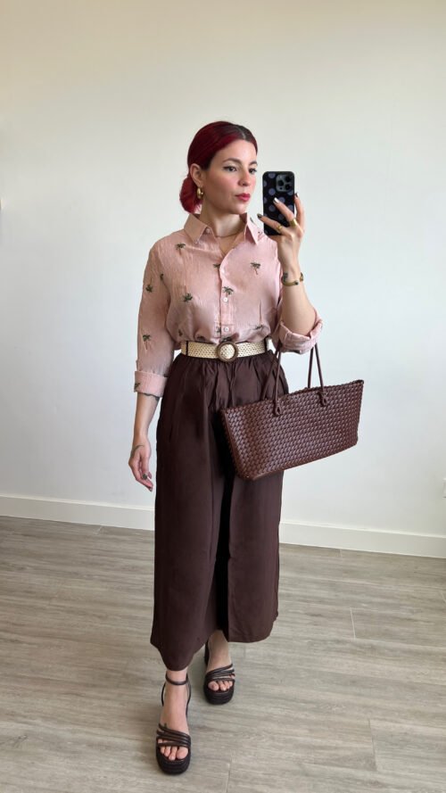 Pantalón Culotte Cinto de Rafia