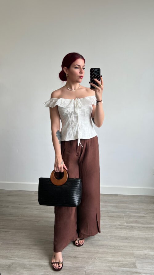 Pantalón Extra Wide Leg Marrón