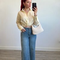 Camisa Crop Anudada Delante