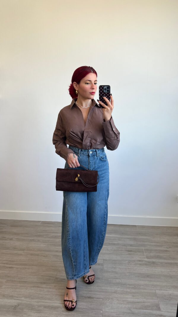 Camisa Crop Anudada Delante