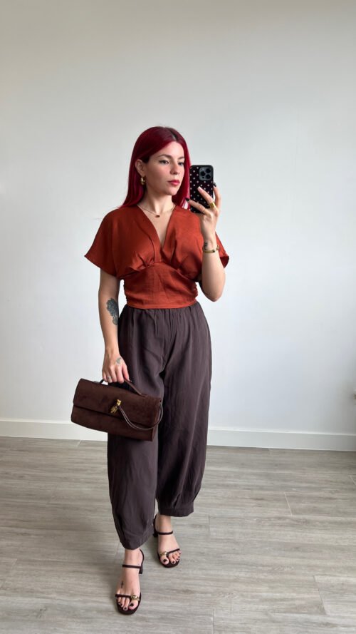 Pantalón Bombacho de Pliegues