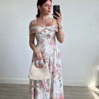 Vestido con Flores Corte Princesa