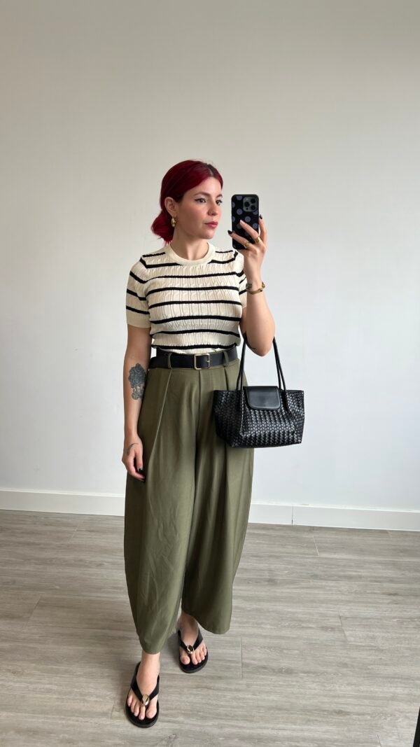Pantalón Barrel Cinto Polipiel