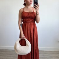 Vestido de Tirantes con Elásticos en el Pecho