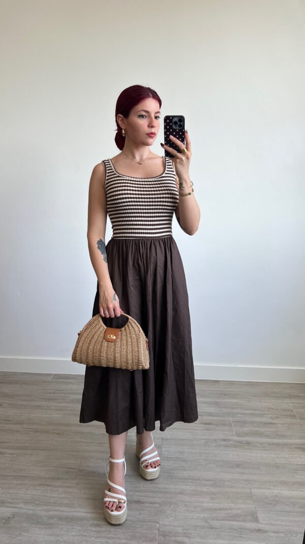 Vestido Top de Rayas Saya Color Entero