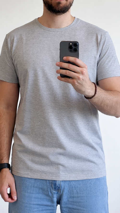 camiseta girs regular fit Camiseta Básica Gris Claro