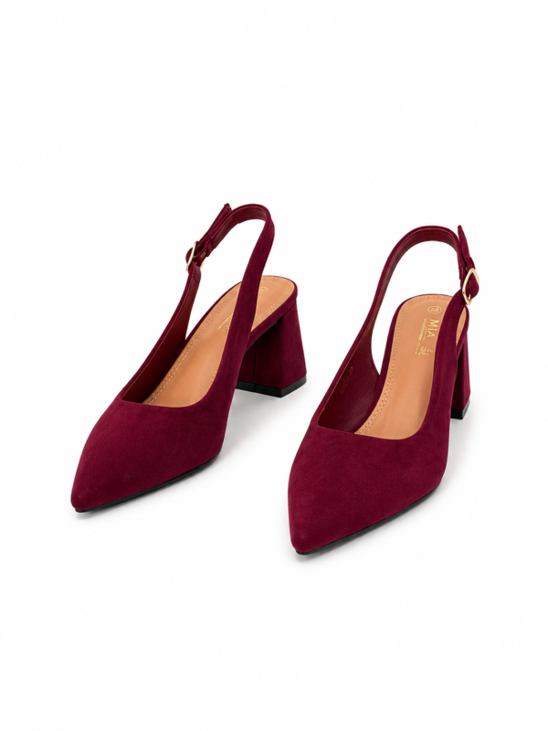 Puntifinos Rojo Vino Tacón Cuadrado