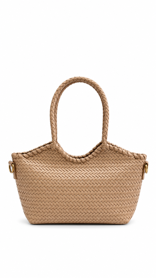 Cartera Pequeña Trenzada Beige