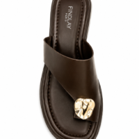 Sandalias Asimétricas Adorno Dorado