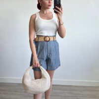 Short con Cinto de Rafia
