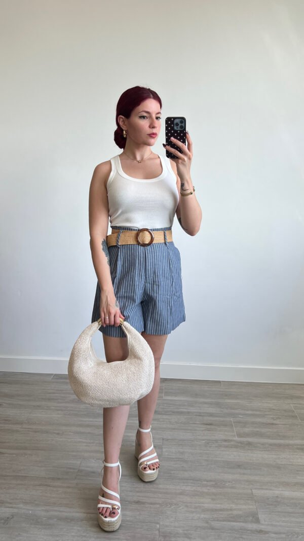 Short con Cinto de Rafia