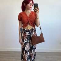Pantalón con Cinto de Rafia Varios Estampados