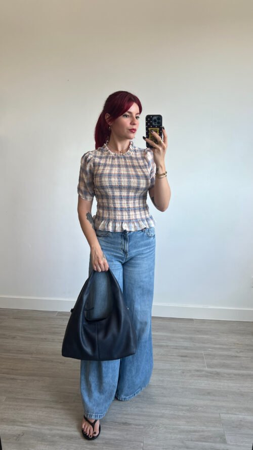 Blusa de Cuadros y Elásticos