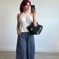 Blusa Cuello Halter de Espalda Afuera