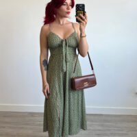 Vestido de Tirantes Anudado en el Escote