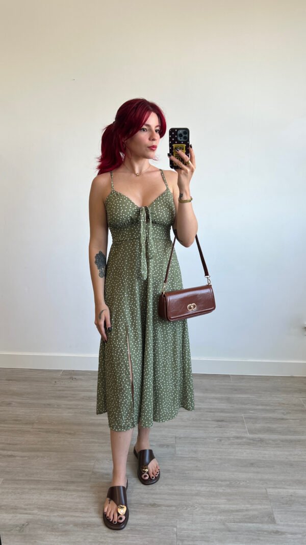 Vestido de Tirantes Anudado en el Escote