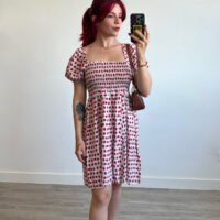 Vestido Cortos con Elásticos Mangas Globo