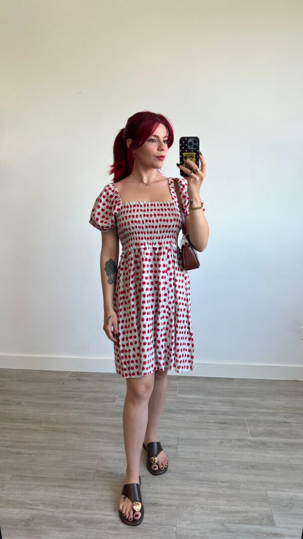 Vestido Cortos con Elásticos Mangas Globo