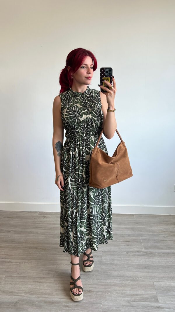 Vestido Estampado con Elástico