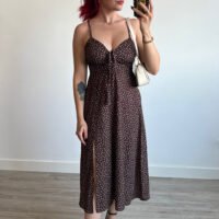 Vestido de Tirantes Anudado en el Escote