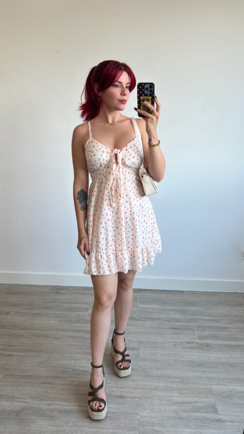 Vestido de Tirantes Anudado en el Escote