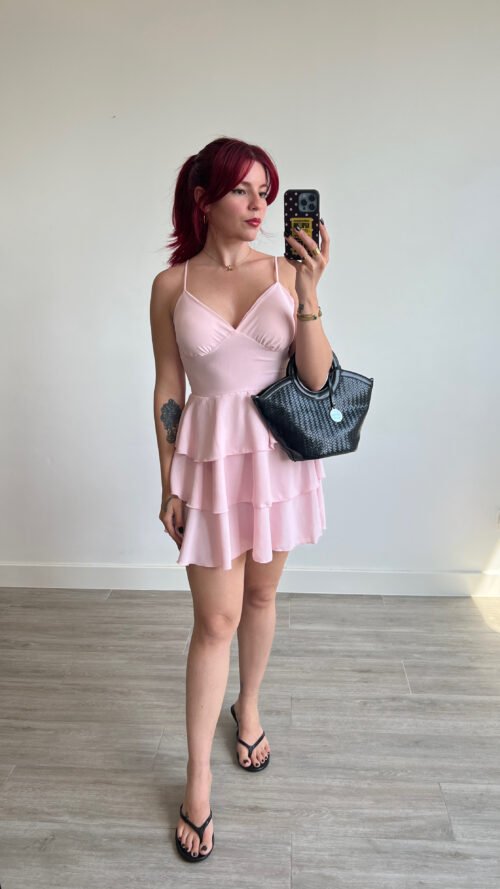 Vestido de Tirantes Saya Vuelos Espalda Afuera