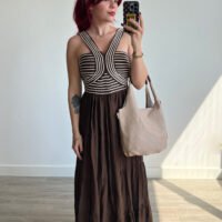 Vestido Trabajo de Soga en el Escote